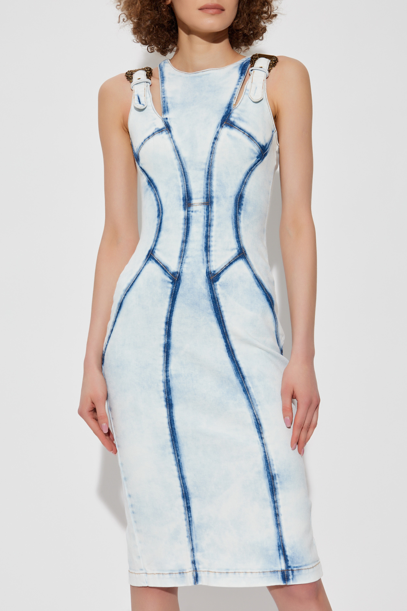 VERSACE デニムペンシルドレス 78HAO95RDW063RS5 904 Light blue Denim pencil dress Versace Jeans Couture - Vitkac